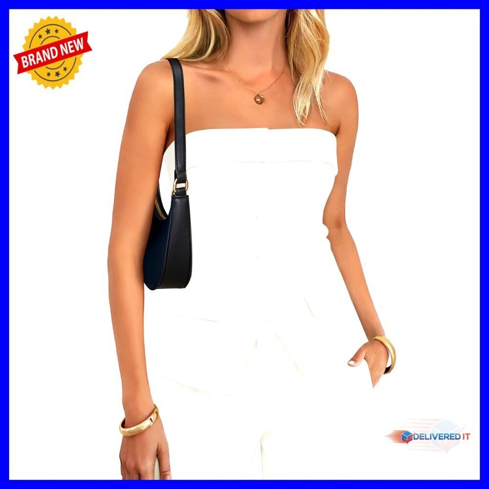 Strapless Blazer Vest Sleeveless Button Down Waistcoat Slim Fit Rayon